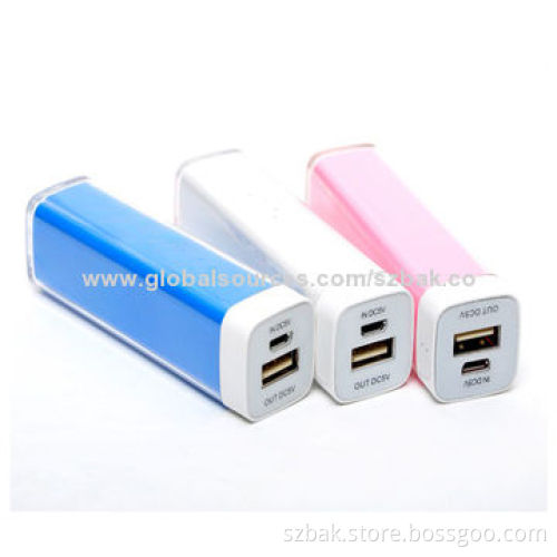 Cheap Lipstick Portable Li-ion Power Banks, 2600mAh with 5V, 1A Output